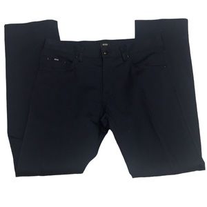 Hugo Boss navy blue straight leg dress pants